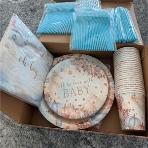 Fall in Love with Baby Party Supplies Set
